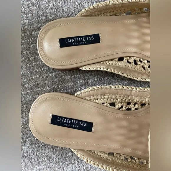 Lafayette 148 raffia slides - Picture 4 of 7